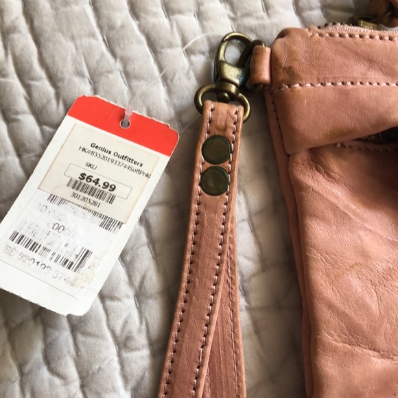 Dusk Pink Vegan Leather Wristlet - Picture 3 of 8